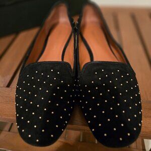 Rebecca Minkoff Black Suede Studded Loafers